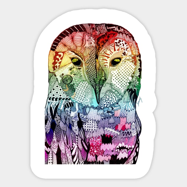 Wise Owl - Multicolor Version Sticker by SamuelJ